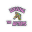 A colorful, patterned horse head is surrounded by the words LEAVING THE AFTERS in large pink and black letters.