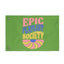 Show your love for music with the Epic Playlist Society Festival Totem Campsite Flag! This green flag showcases bold, colorful retro text saying “EPIC PLAYLIST SOCIETY” above a vibrant pink and yellow stylized flower. Designed with two metal grommets on the left side for easy hanging, it’s the perfect festival accessory or campsite flag for any music enthusiast.