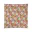 a square-shaped floral pattern with a variety of colorful flowers, including roses, daisies, and other blooms in shades of pink, orange, and white.