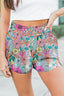 Floral Dream Elastic Waist Shorts