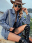 Desert Star Studded Denim Festival Jacket