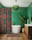 Colorful Retro Revival shower curtain for stylish home bathroom decor with playful vintage design