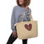 Large Organic Electric Bolt Embroidered Tote