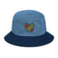 Electric Love Embroidered Denim Bucket Hat- Lime Edition