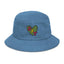 Electric Love Embroidered Denim Bucket Hat- Lime Edition