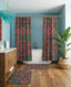Retro Revival shower curtain with vibrant vintage design, perfect for adding color and personality to your bathroom