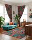 Retro Revival Window Curtain with psychedelic 70s-inspired design, ideal for modern bohemian and festival-style interiors